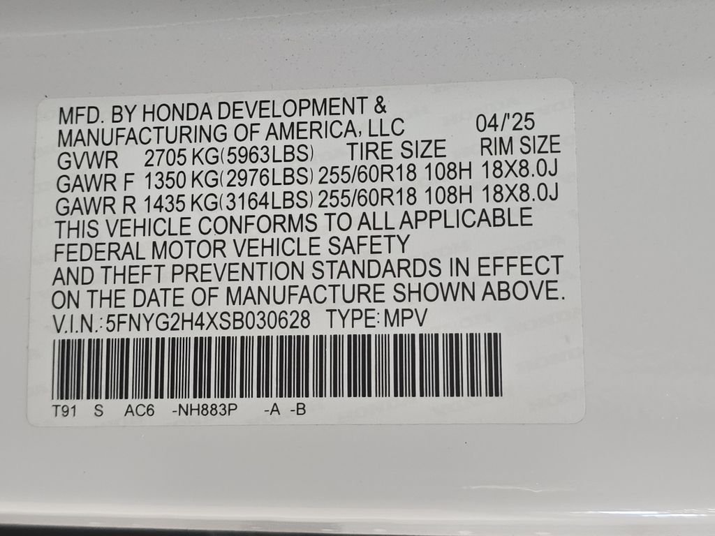 Used 2025 Platinum White Honda EX-L image 24