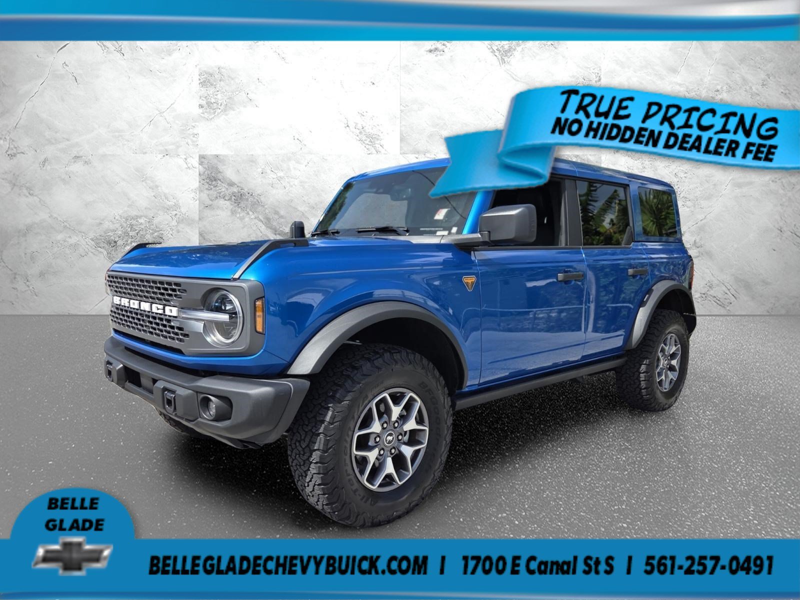 Used 2025 Velocity Blue Metallic Ford Badlands image 1