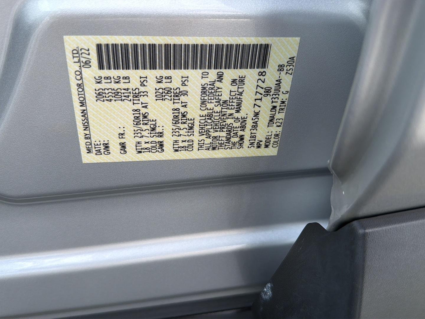 Used 2022 Brilliant Silver Metallic Nissan SV image 43