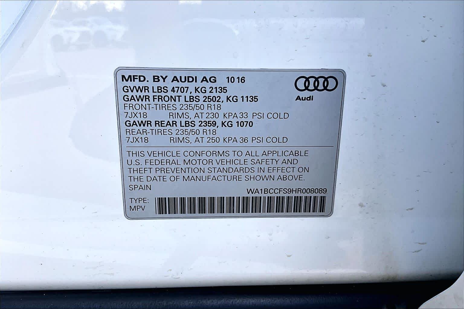 Used 2017 Cortina White Audi Premium image 37