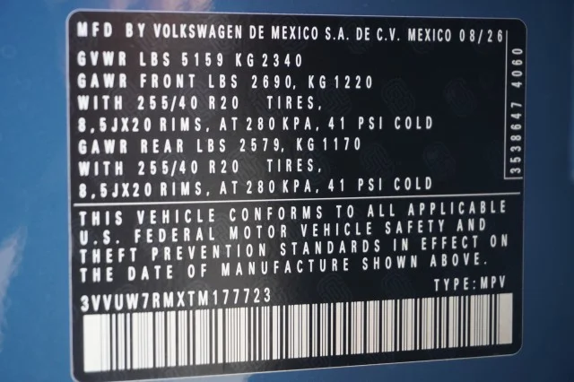New 2026 Monterey Blue Pearl Volkswagen 2.0T SEL R-Line Turbo image 40