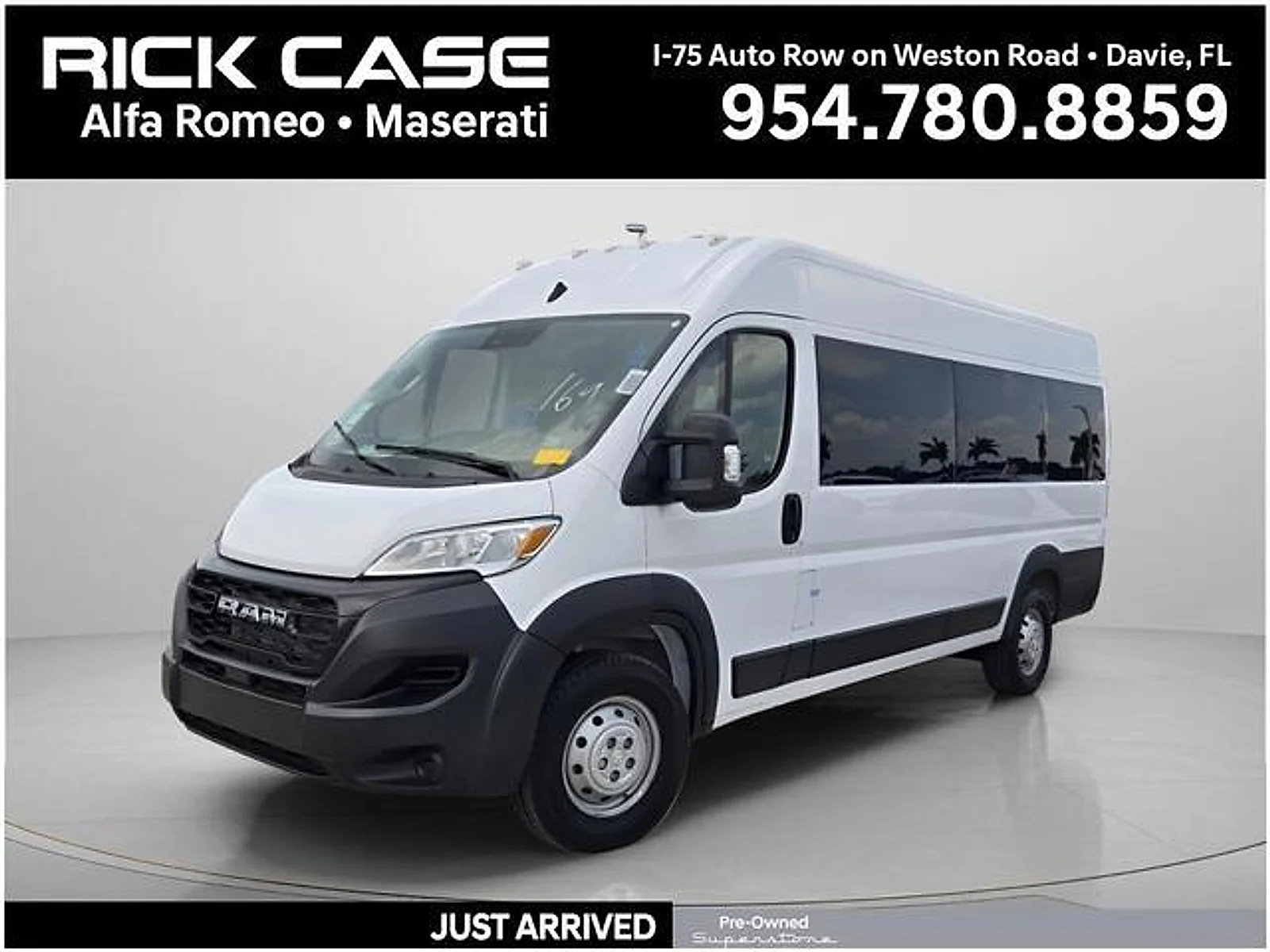 Used 2023 Bright White Clearcoat Ram Window Van High Roof 159" WB EXT image 1