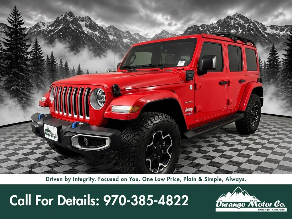 Used 2022 Firecracker Red Clearcoat Jeep Unlimited Sahara 4xe image 1
