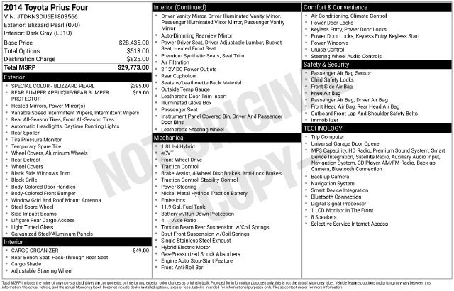 Certified Used 2014 White Toyota Four image 3