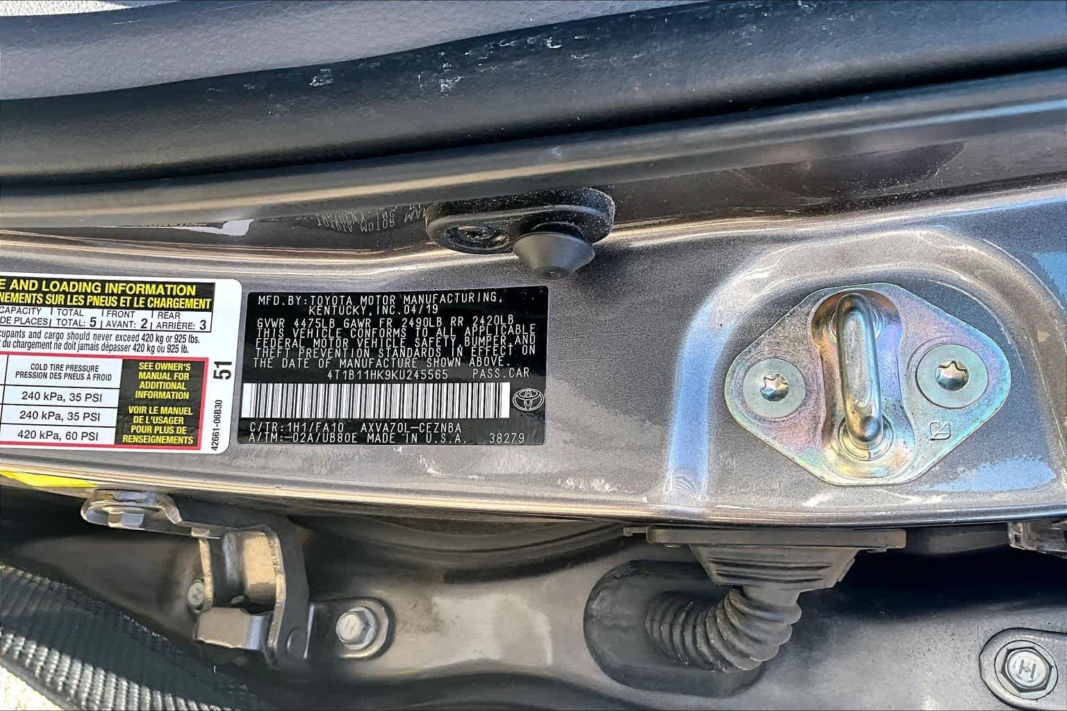 Used 2019 Predawn Gray Mica Toyota LE image 36