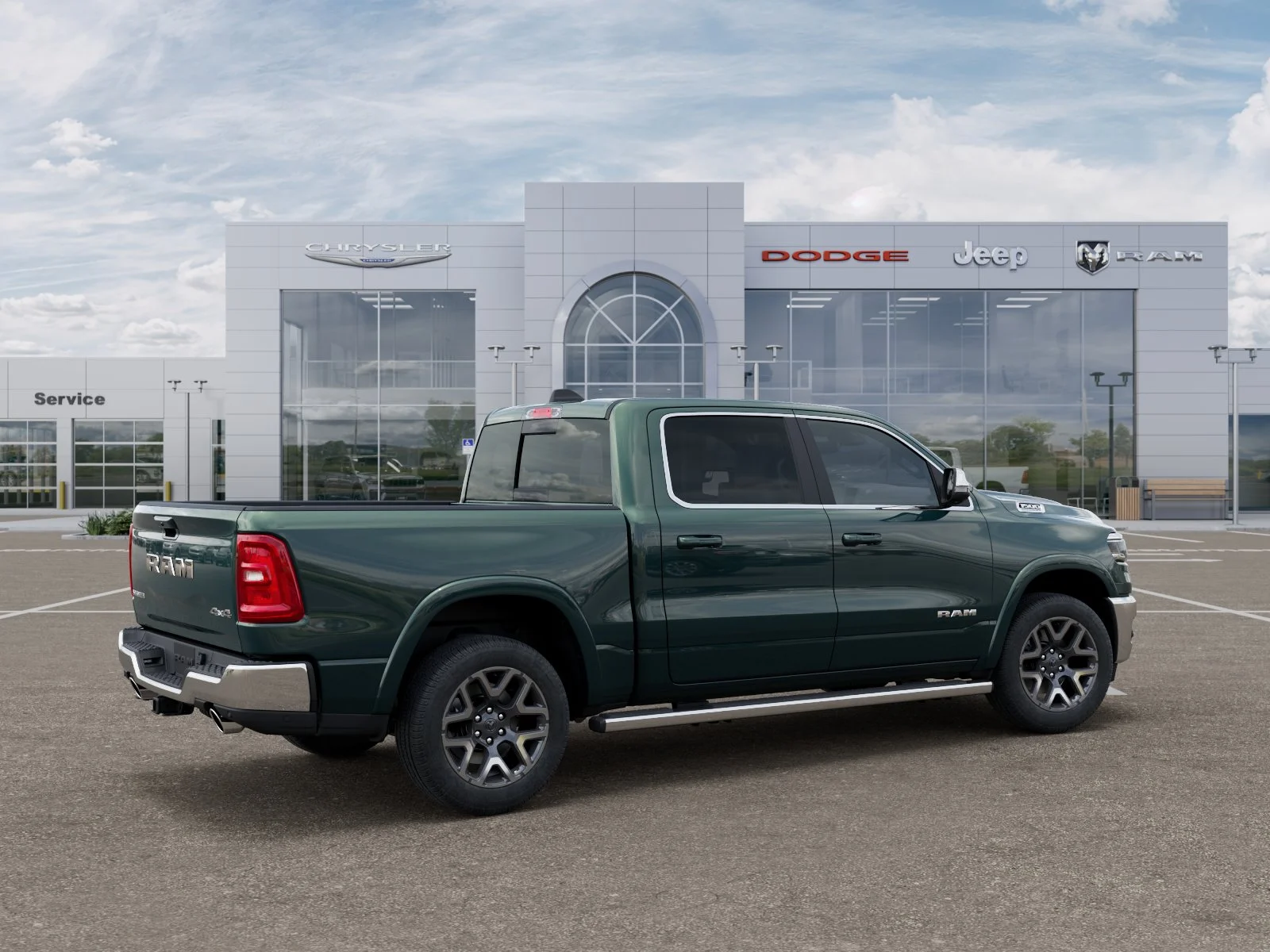 New 2026 Serrano-Green Metallic Exterior Paint RAM Laramie image 4