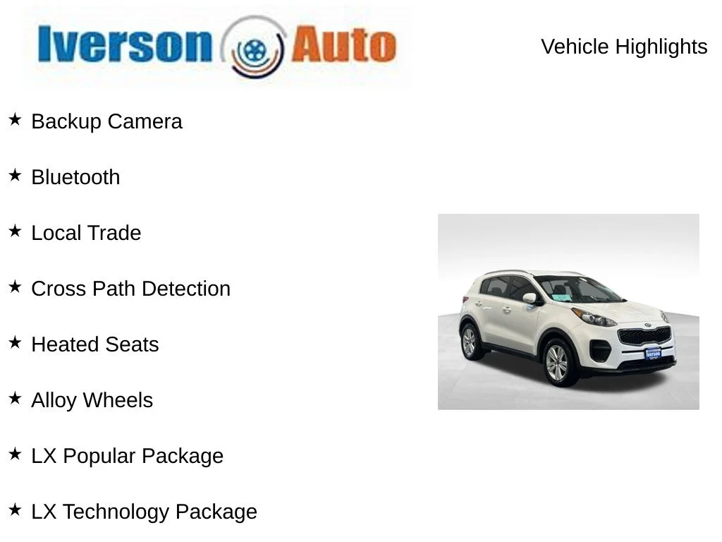 Used 2018 Kia Sportage LX with VIN KNDPM3AC7J7478812 for sale in Huron, SD