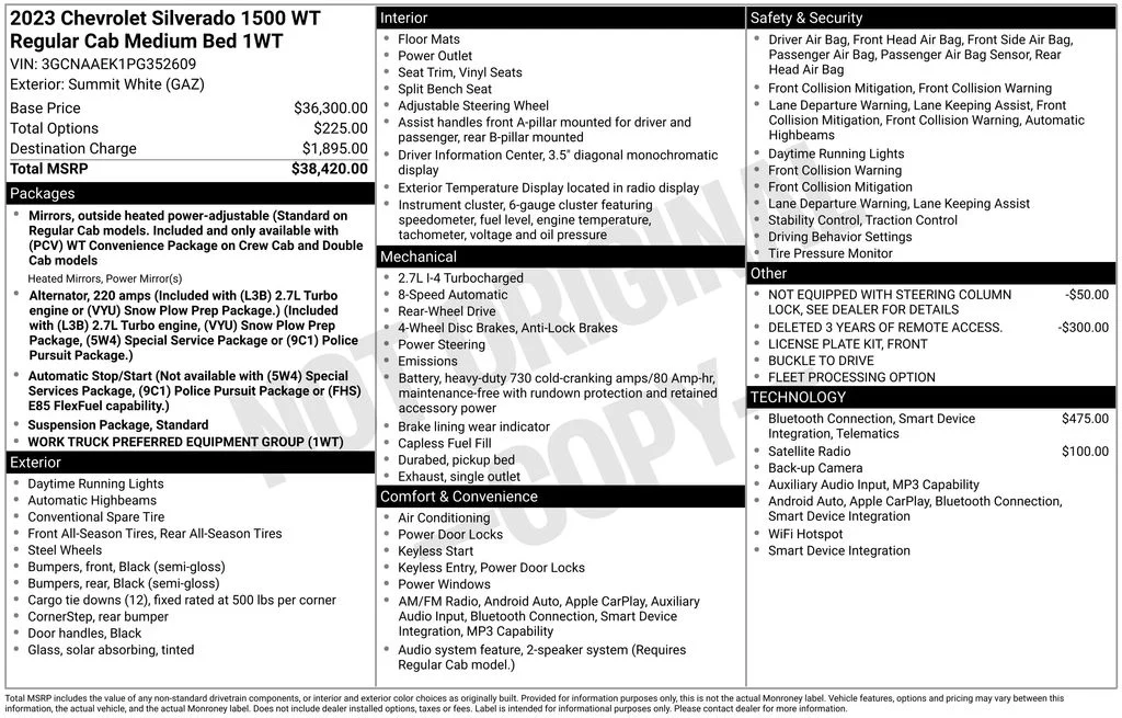 Used 2023 White Chevrolet WT image 9
