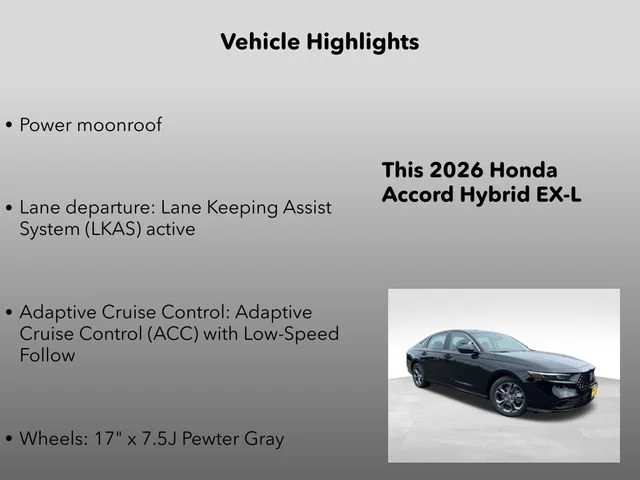 New 2026 Crystal Black Pearl Honda EX-L image 5