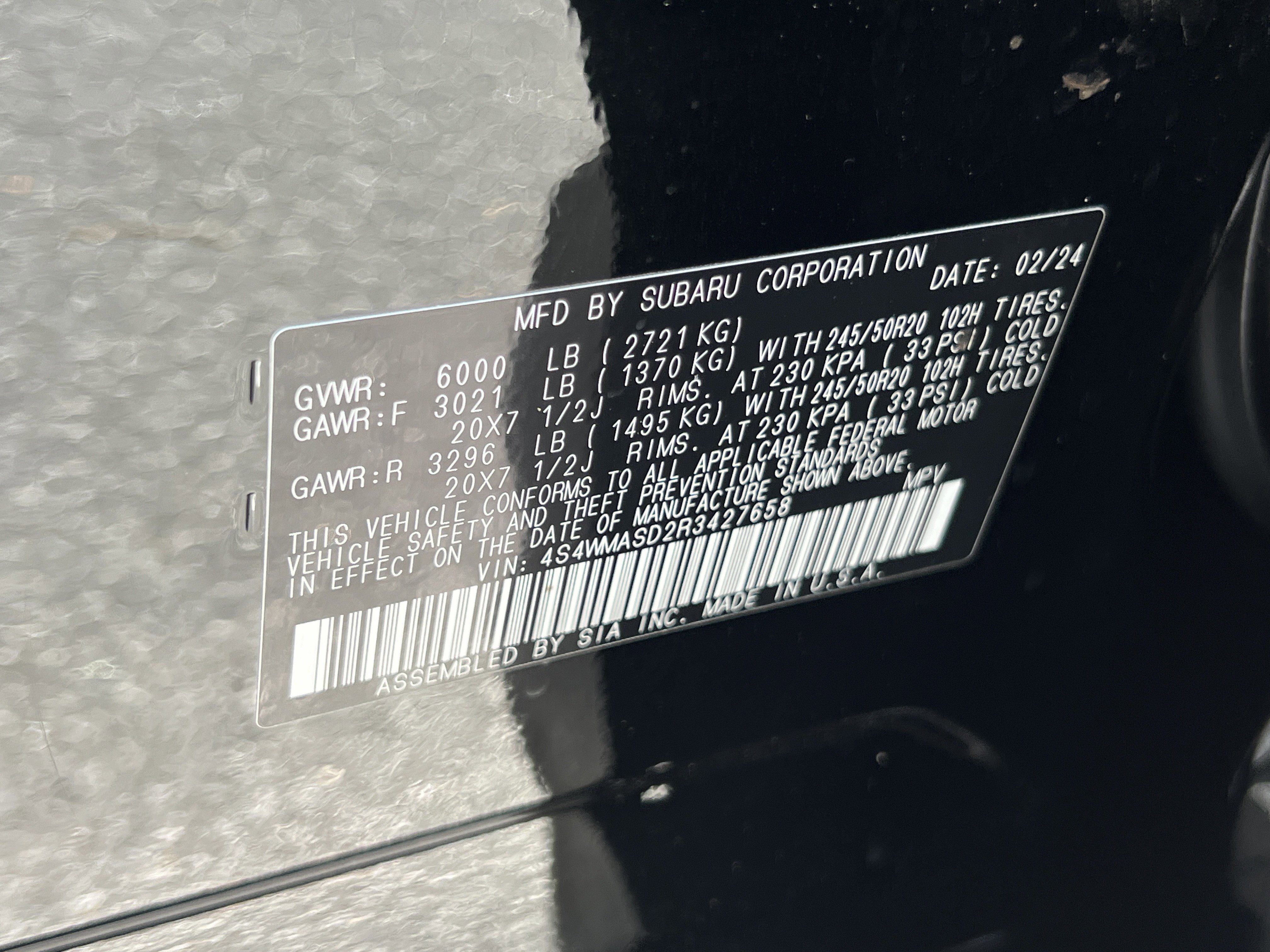 Used 2024 Crystal Black Pearl Subaru Limited image 43