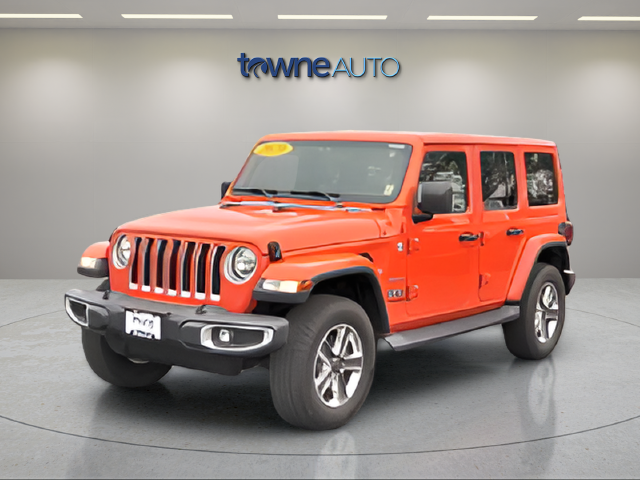 Used 2020 Orange Jeep Unlimited Sahara image 3