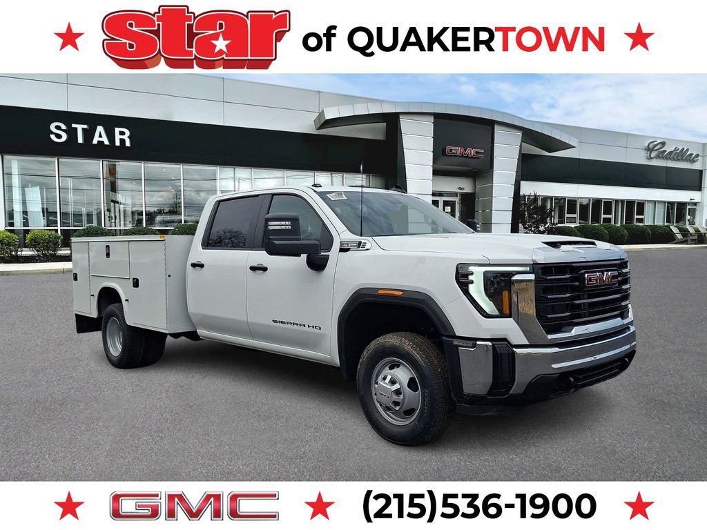 Summit White 2026 GMC Sierra 3500HD Chassis Pro Crew Cab 4WD Pickup Truck Four-Wheel Drive