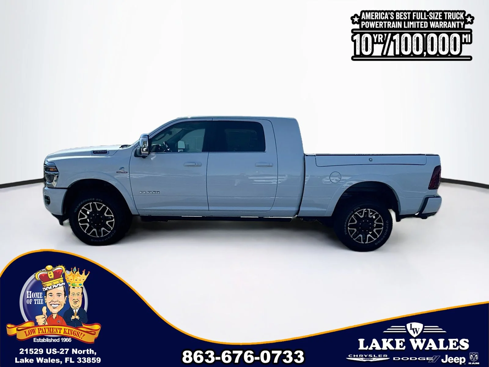 New 2026 Bright White Clear-Coat Exterior Paint RAM Limited Longhorn image 3