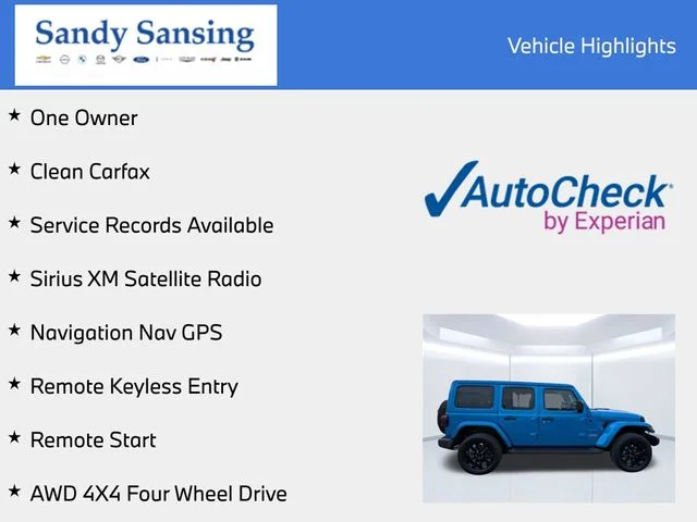 Used 2022 Blue Jeep Unlimited Sahara 4xe image 7