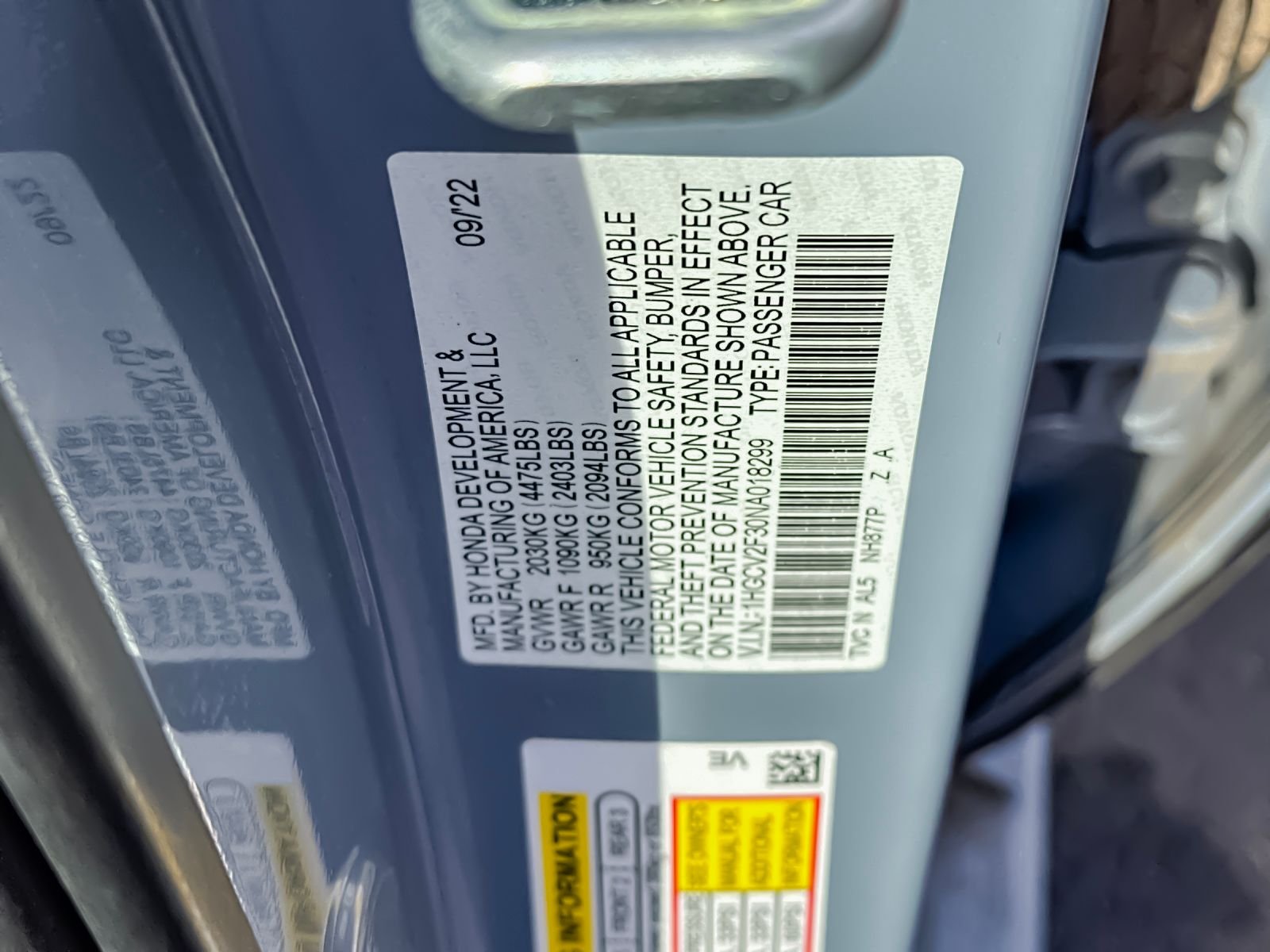 Used 2022 Blue Honda Sport 2.0T image 27