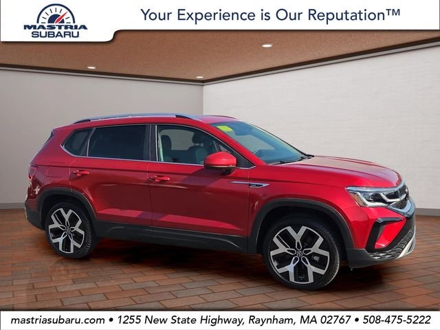 Red Metallic 2023 Volkswagen Taos SUV / Crossover All-Wheel Drive 7-Speed Dual Clutch