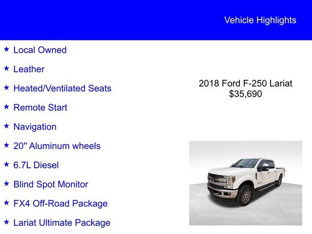 Used 2018 Oxford White Ford Lariat image 2