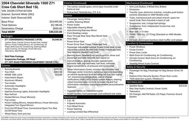 Used 2004 White Chevrolet Z71 image 7