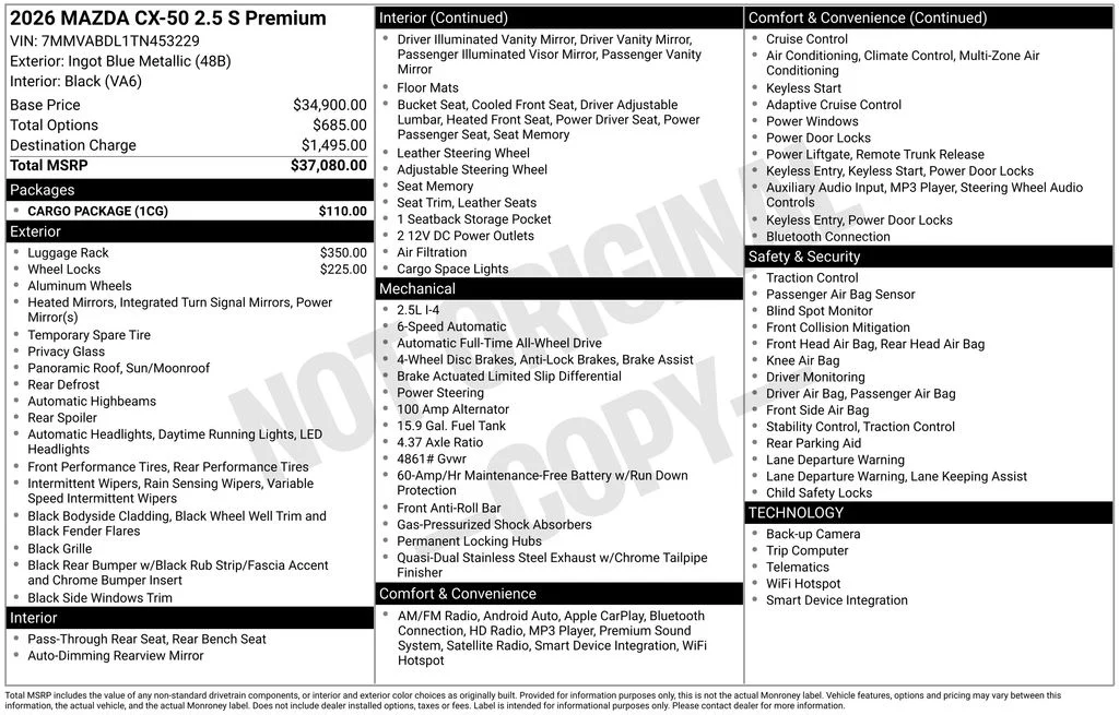 Certified Used 2026 Blue Mazda 2.5 S Premium image 7