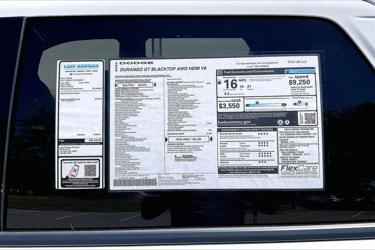 New 2026 White Knuckle Clear-Coat Exterior Paint Dodge  image 40