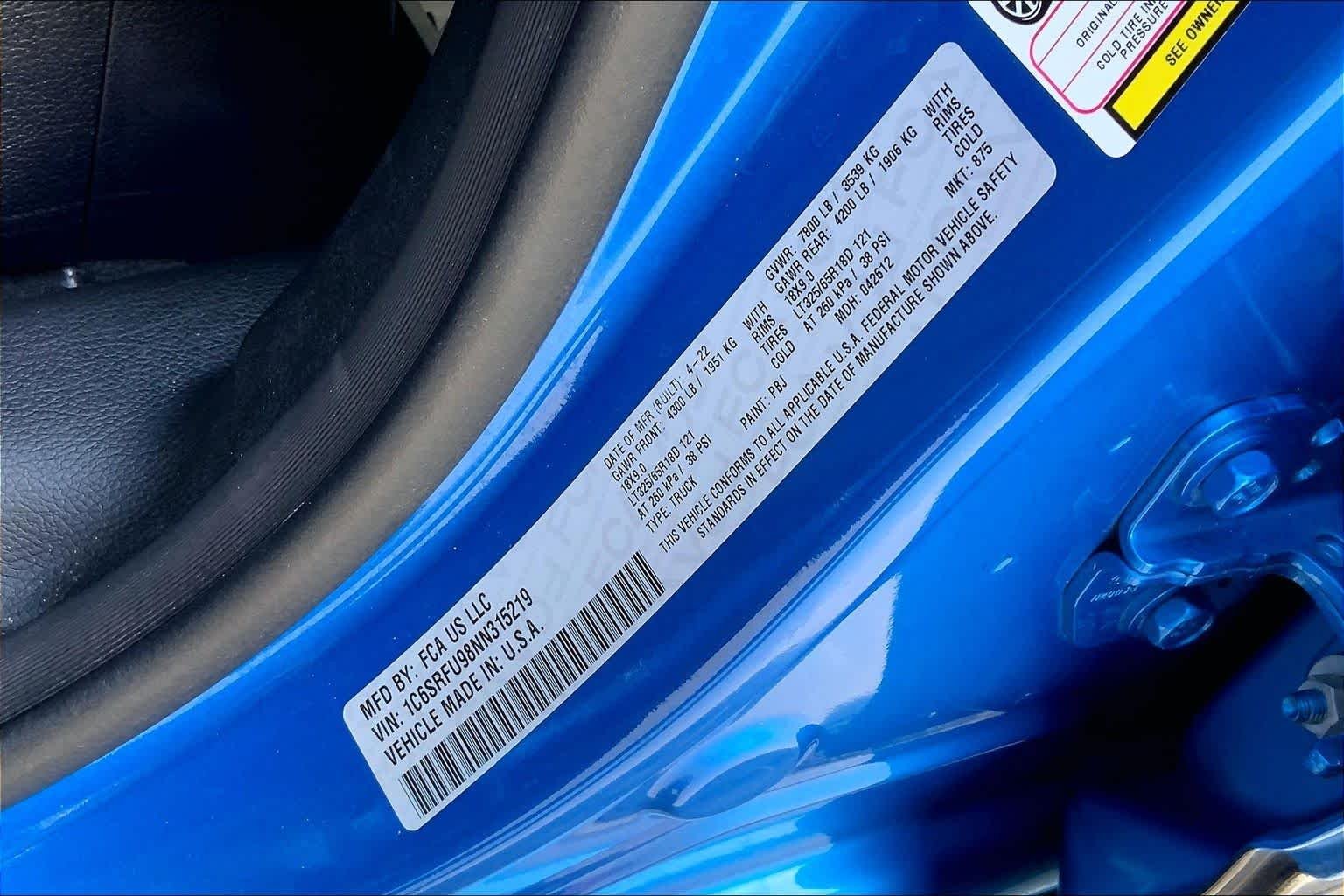 Used 2022 Hydro Blue Pearlcoat Ram TRX image 36