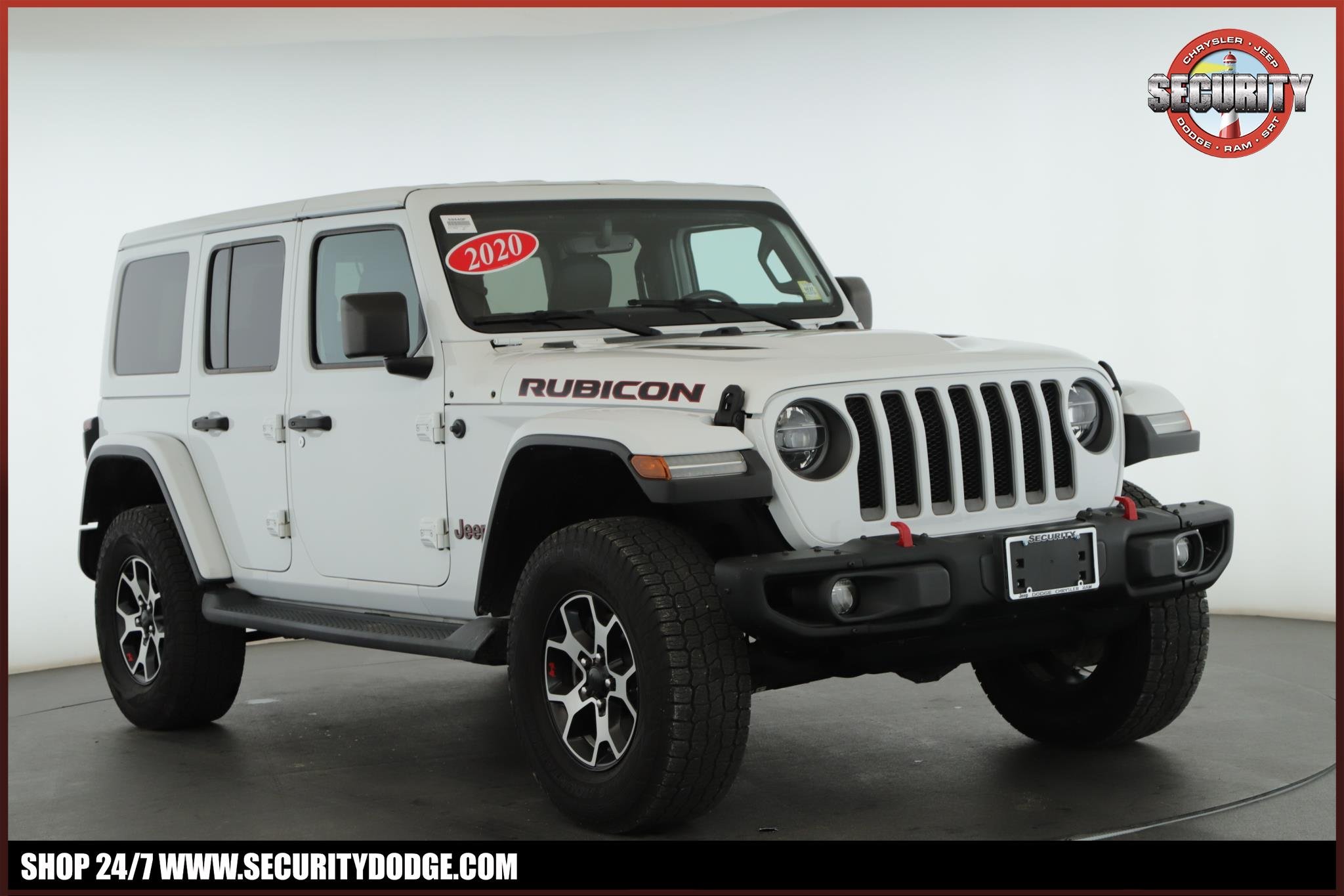 Used 2020 Bright White Clearcoat Jeep Rubicon 4x4 image 1