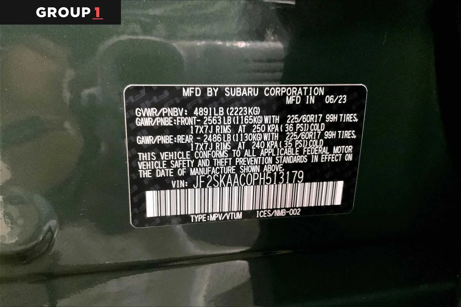 Certified Used 2023 Cascade Green Silica Subaru  image 69