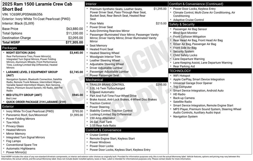 Used 2025 White Ram Laramie image 3
