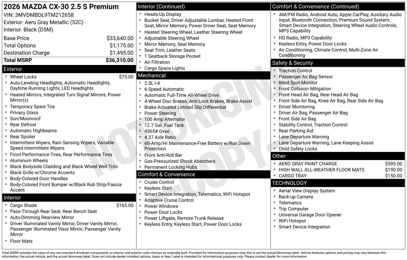 New 2026 Aero Gray Metallic Mazda 2.5 S Premium image 4