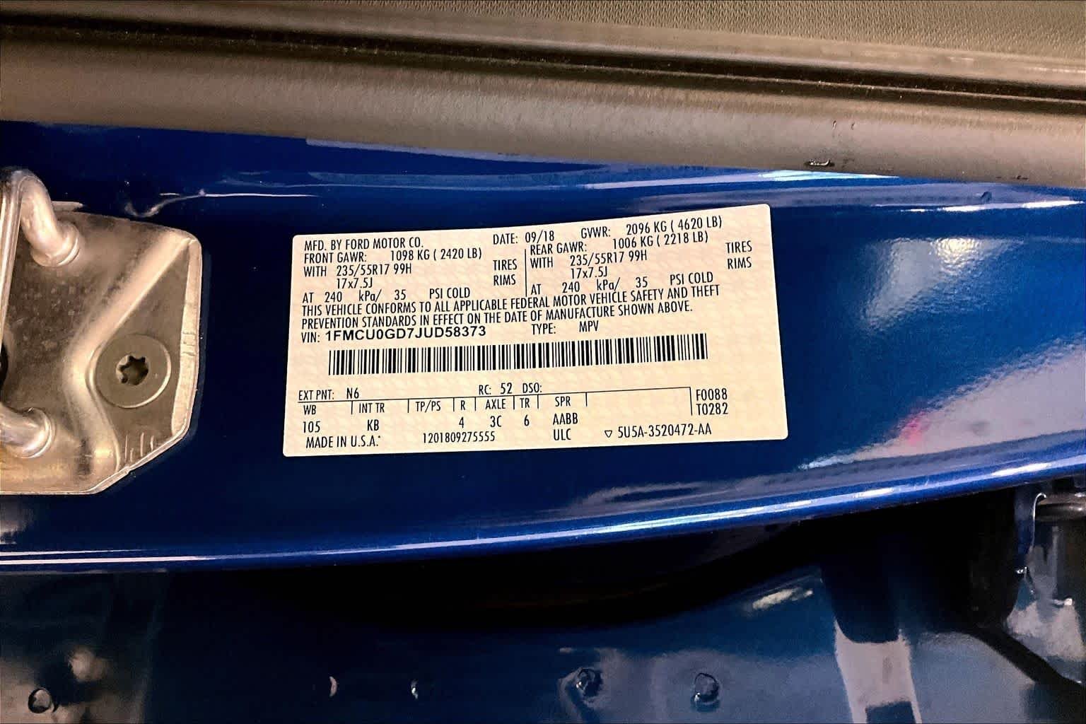 Used 2018 Lightning Blue Metallic Ford SE image 31