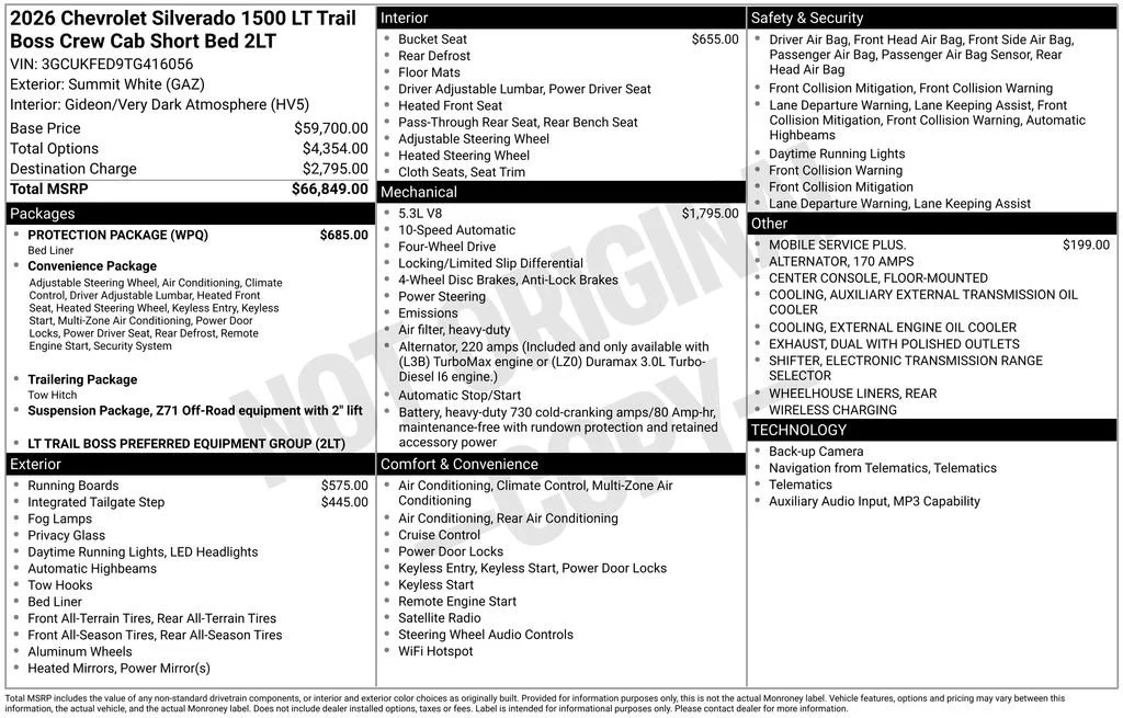 New 2026 Summit White Chevrolet LT Trail Boss image 16