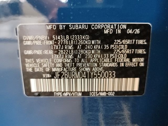 New 2026 GEYSER BLUE Subaru Wilderness image 36