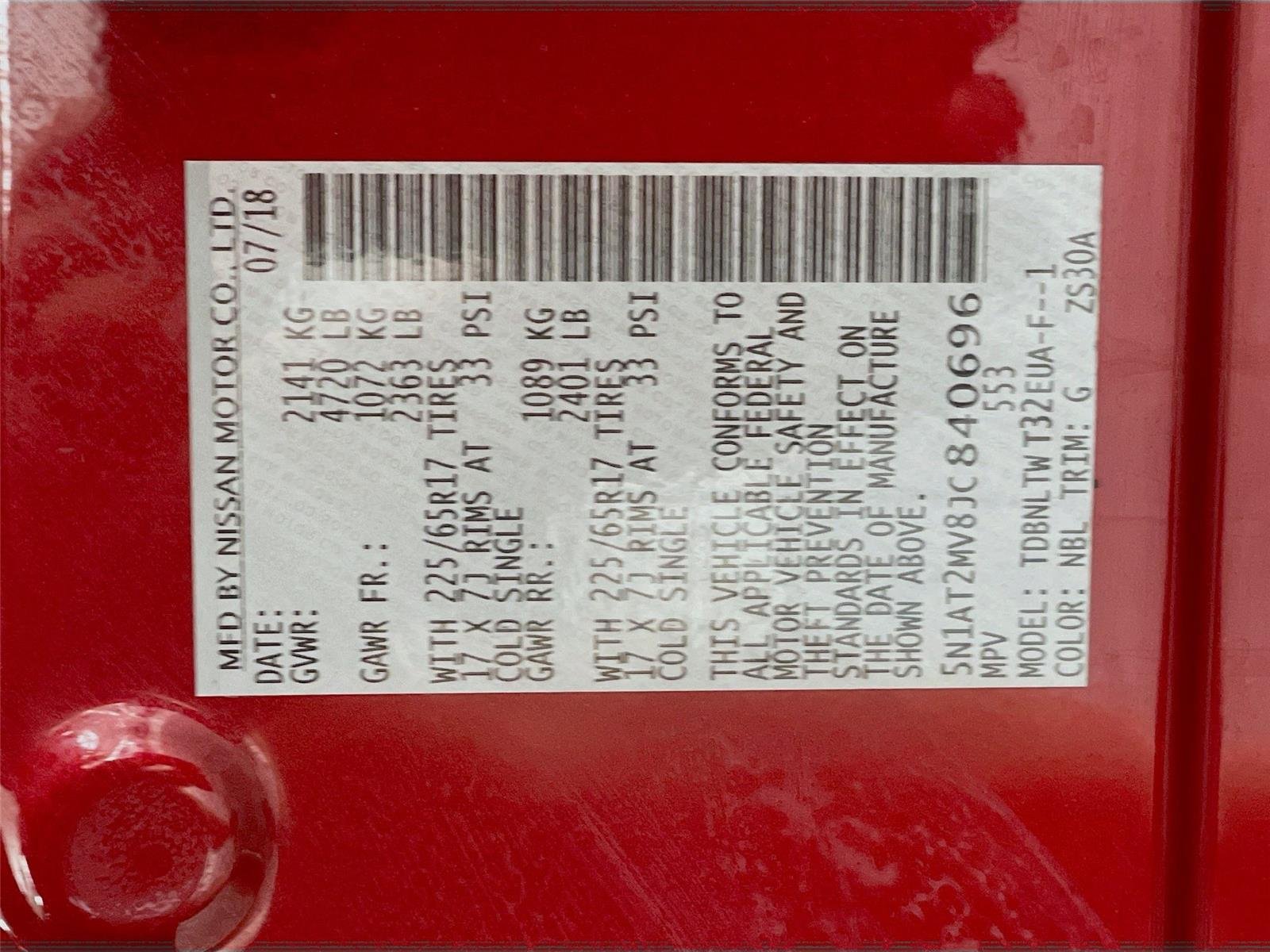 Used 2018 Scarlet Ember Nissan SV image 35