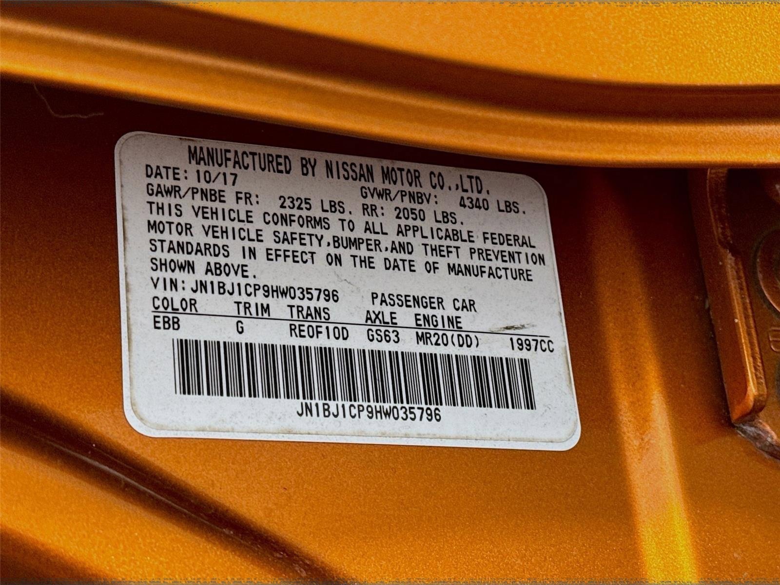 Used 2017 Monarch Orange Nissan SV image 29
