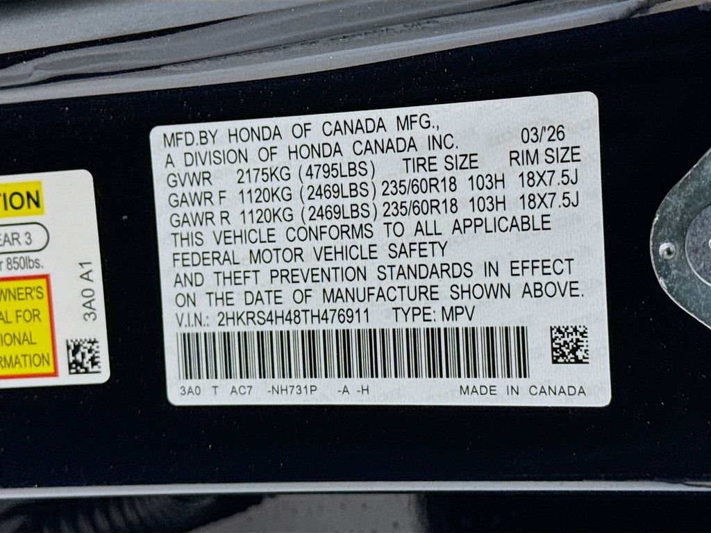New 2026 Crystal Black Pearl Honda EX image 32
