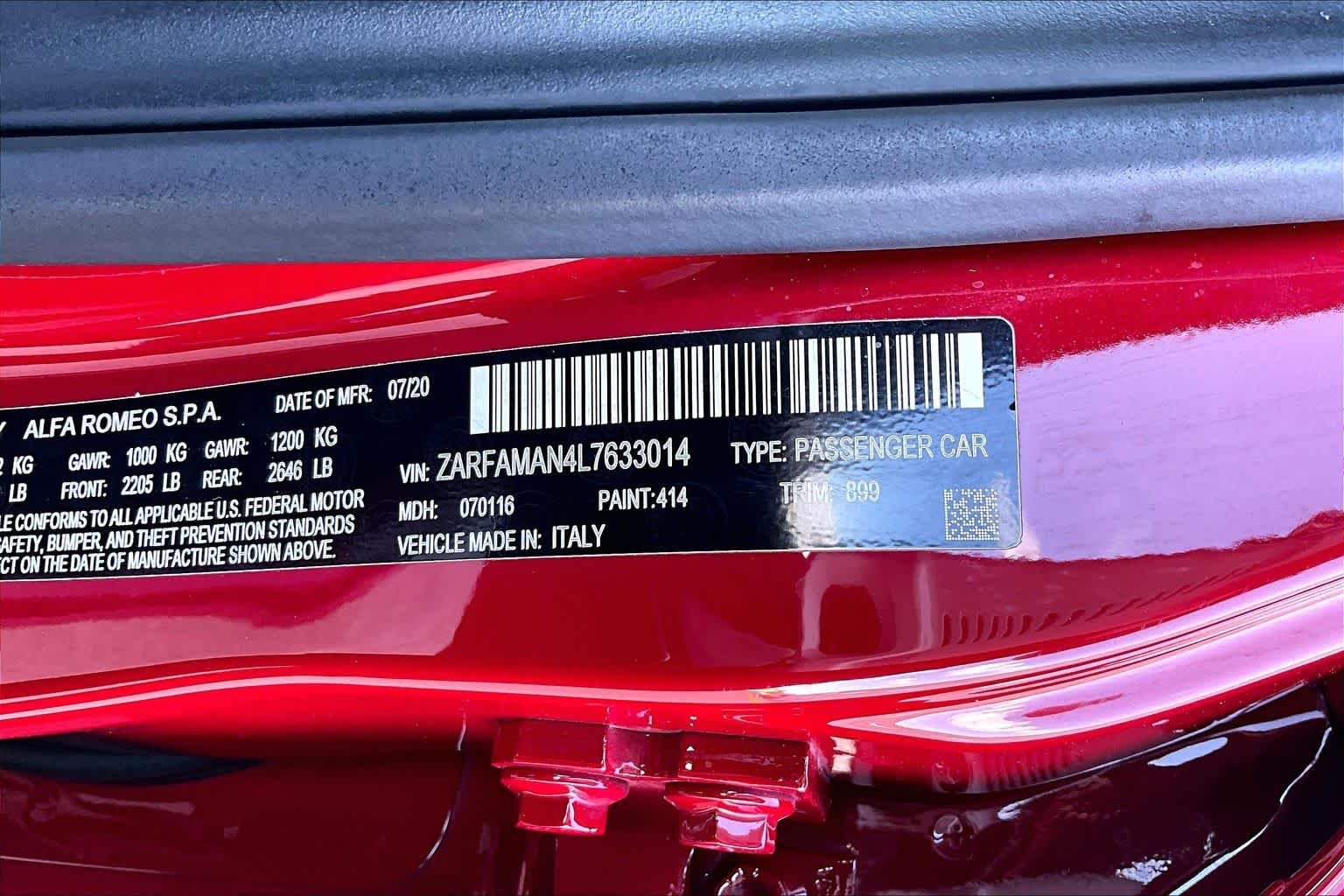 Used 2020 Alfa Rosso Alfa Romeo  image 29