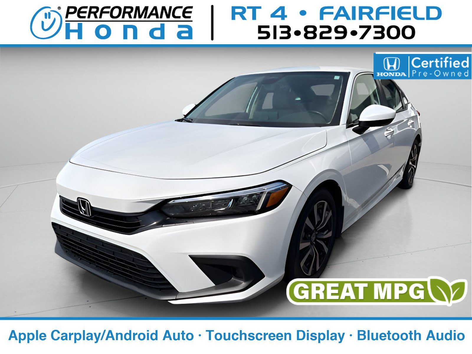Certified Used 2024 Platinum White Pearl Honda EX image 1