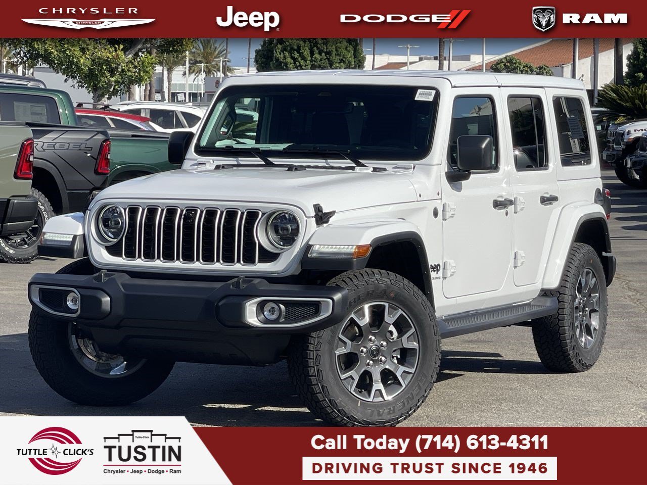New 2026 Bright White Clear-Coat Exterior Paint Jeep Sahara image 1