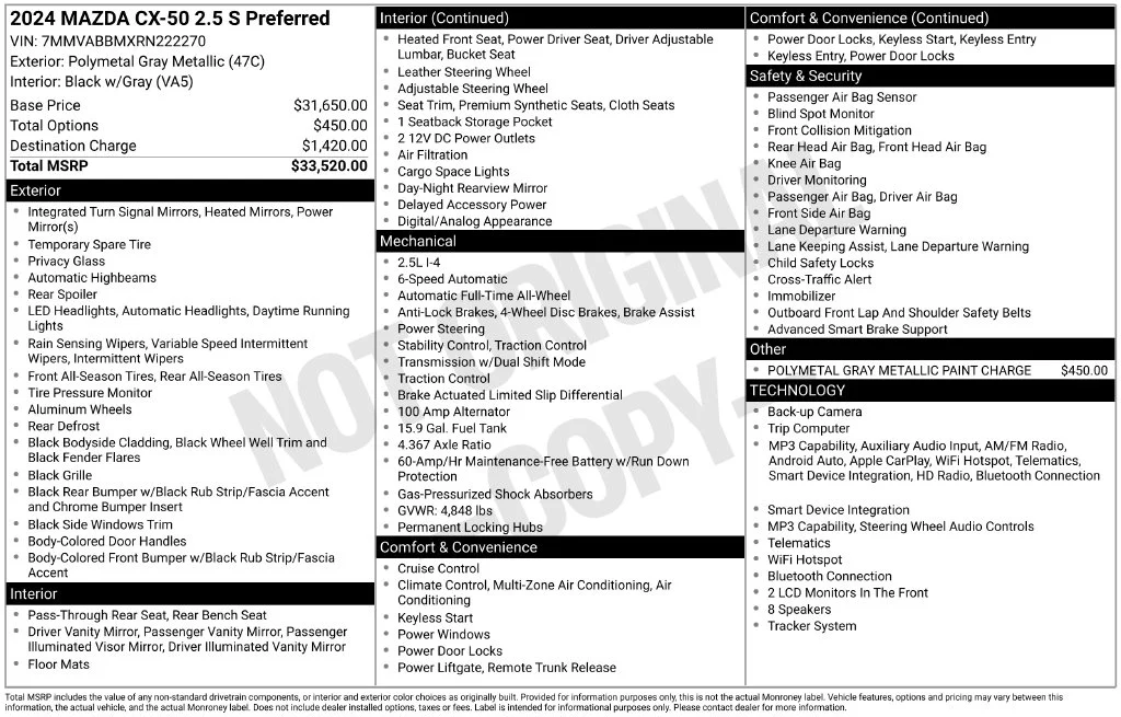 Used 2024 Gray Mazda 2.5 S Preferred Package image 3