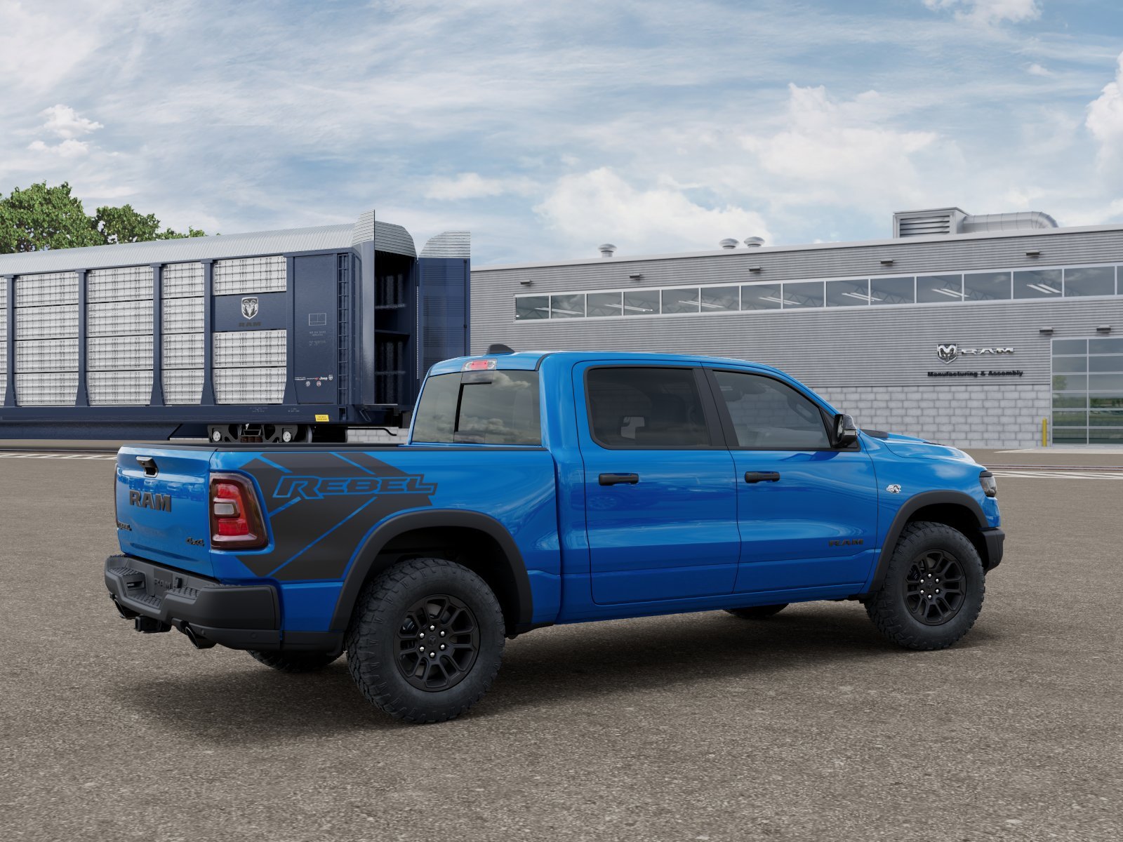 New 2026 Hydro Blue Pearl-Coat Exterior Paint RAM Rebel image 2