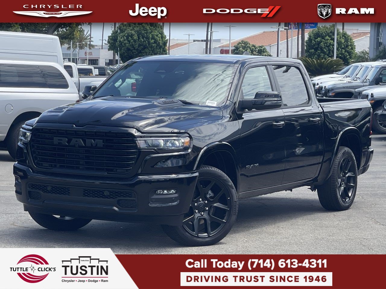 New 2026 Diamond Black Crystal Pearl-Coat Exterior Paint RAM Laramie image 1
