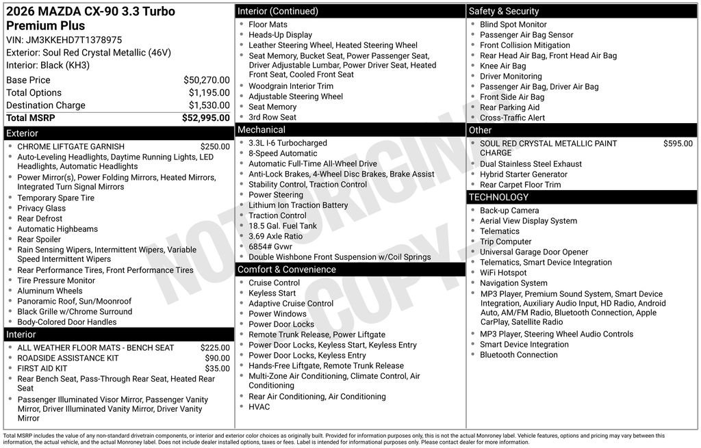 New 2026 Soul Red Crystal Metallic Mazda 3.3 Turbo Premium Plus AWD image 23
