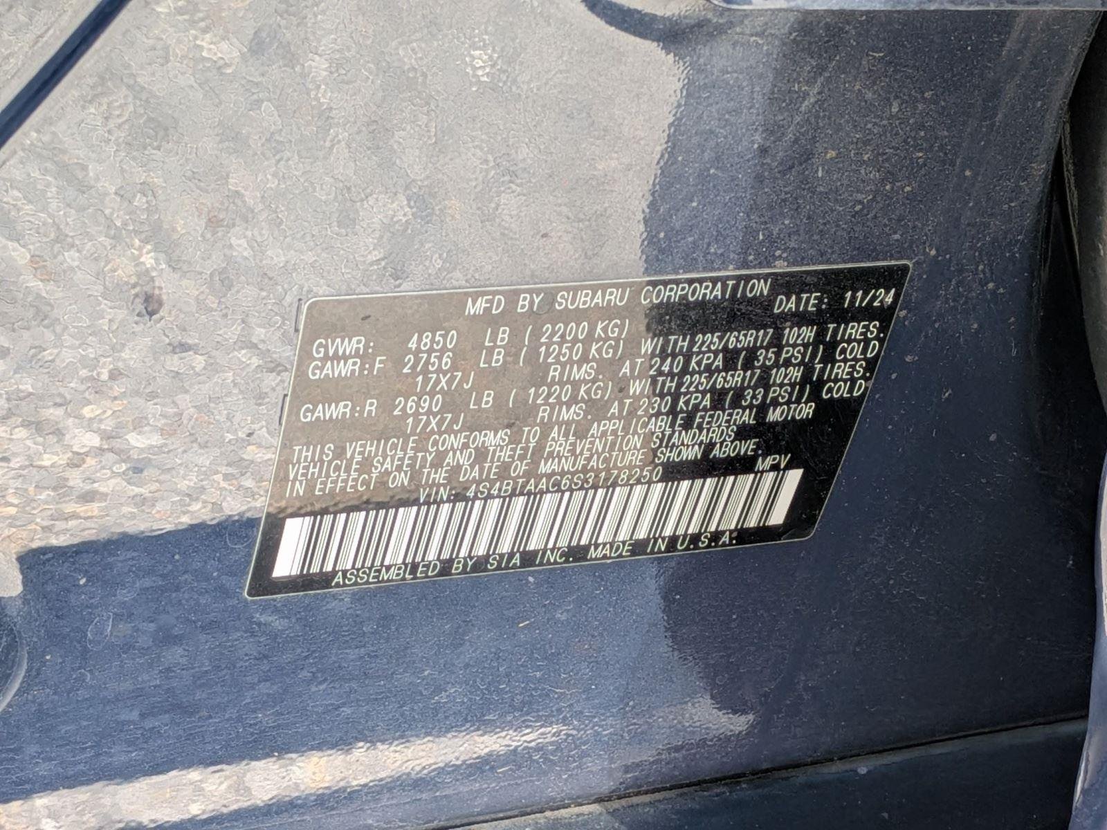 Used 2025 Cosmic Blue Pearl Subaru BASE image 33