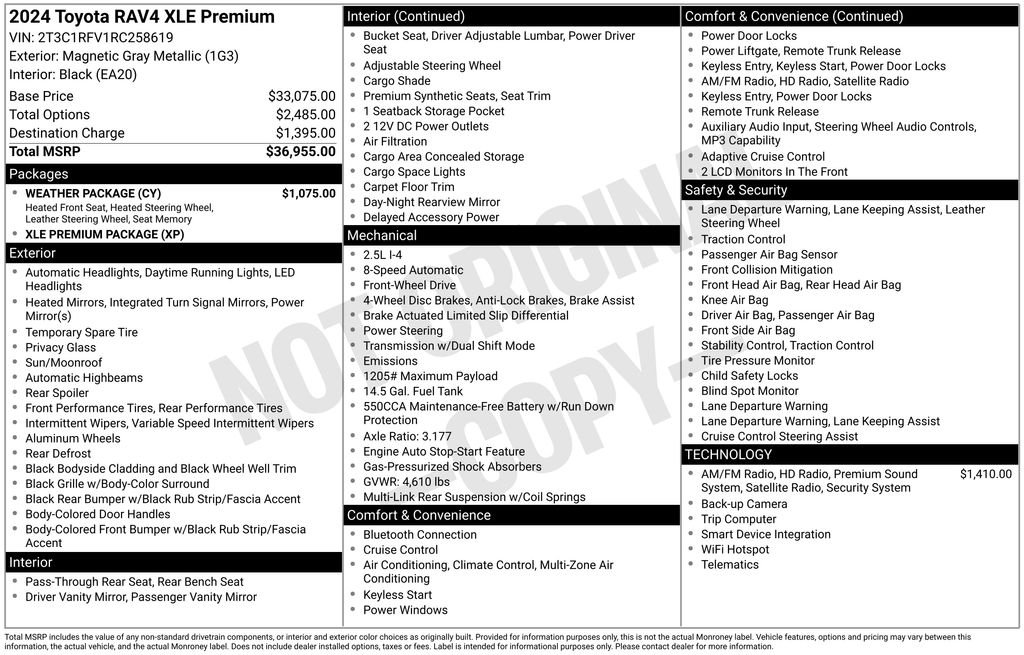 Used 2024 Gray Toyota XLE Premium image 37