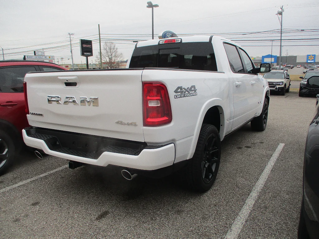 New 2026 Bright White Clear-Coat Exterior Paint RAM Laramie Crew Cab 4x4 5
