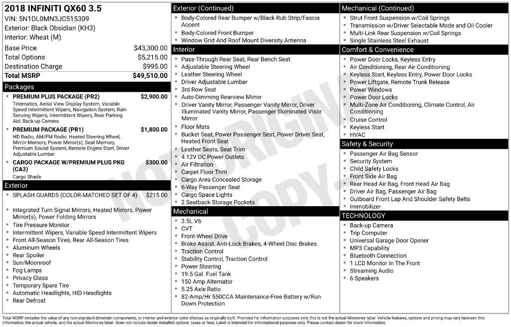 Used 2018 Black INFINITI Base image 8