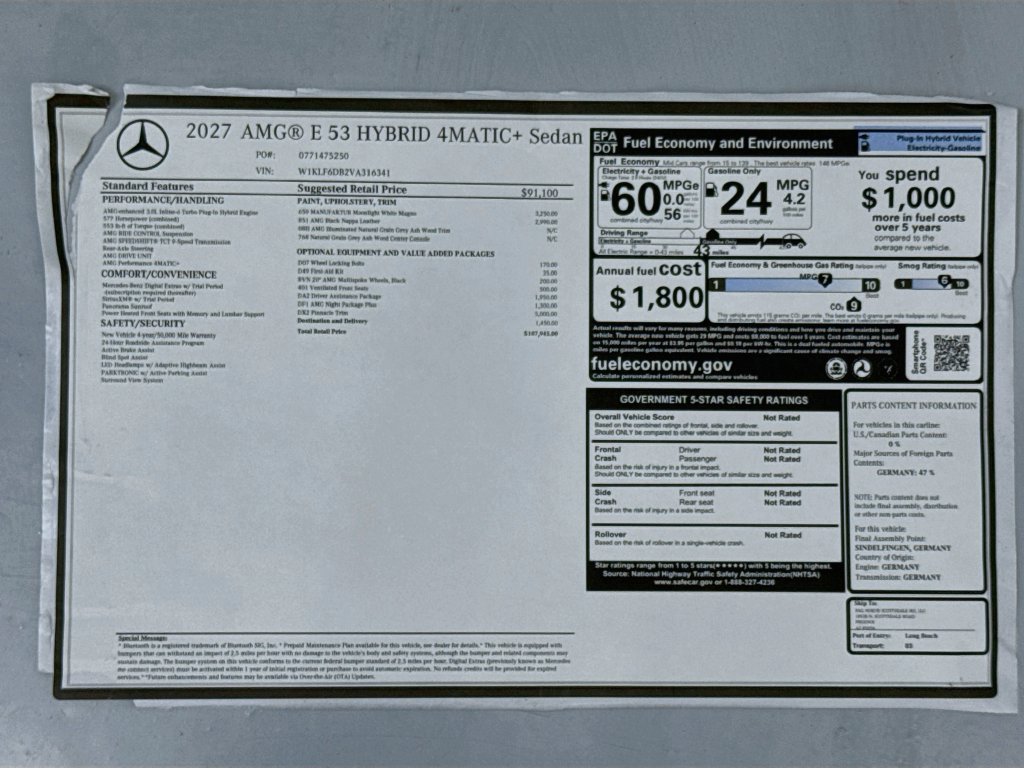 New 2027 MANUFAKTUR Moonlight White Magno Mercedes-Benz E 53 AMG® image 9