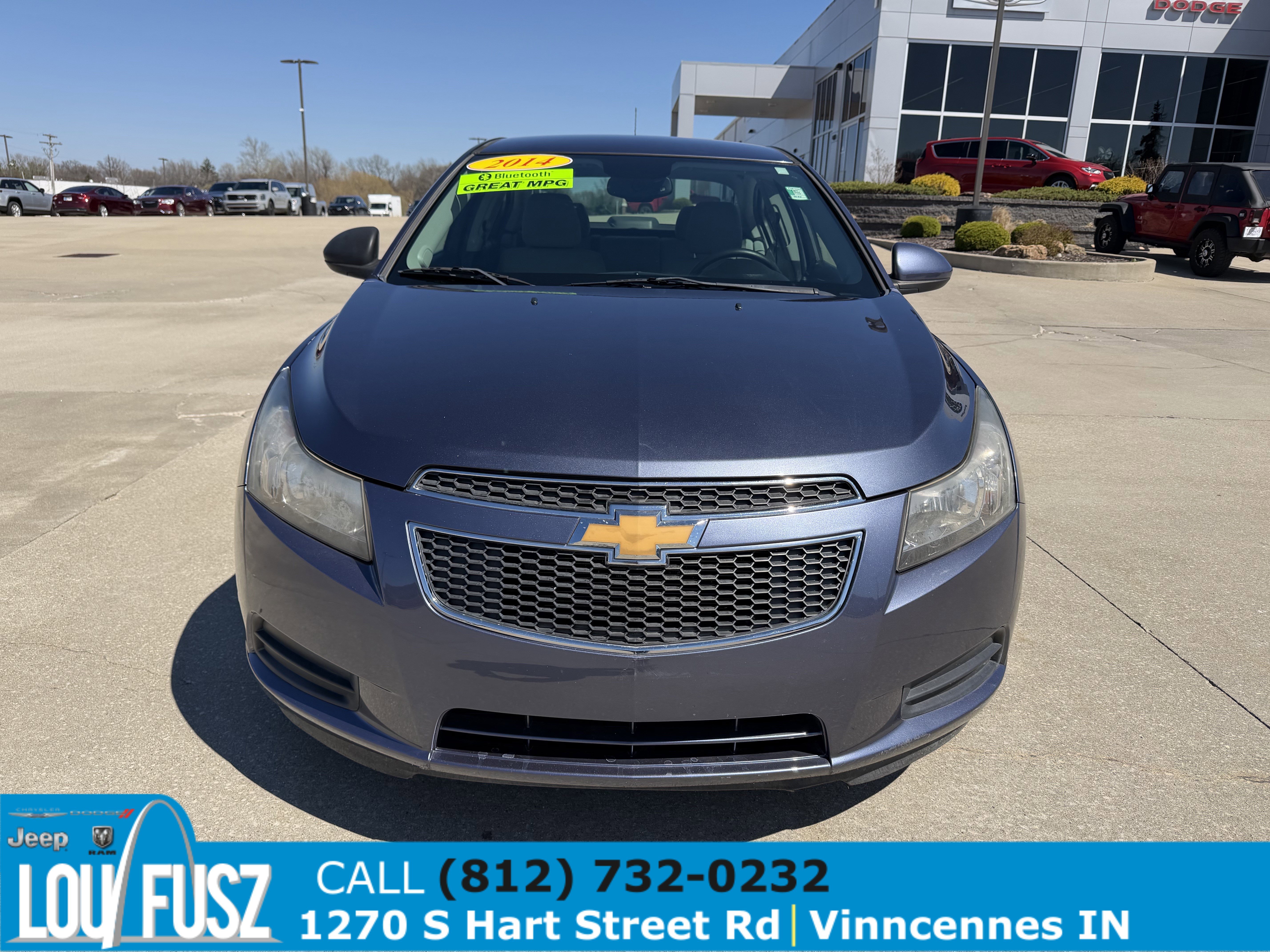 Used 2014 Chevrolet Cruze 1LT with VIN 1G1PC5SB0E7209490 for sale in Vincennes, IN