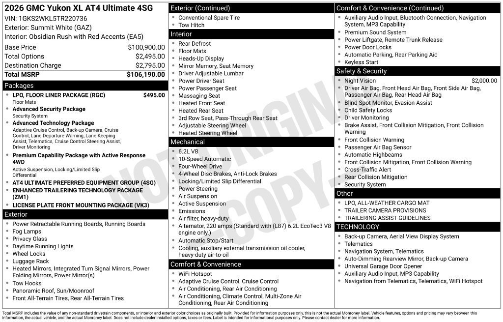 2026 GMC Yukon XL AT4 Ultimate - Photo 55