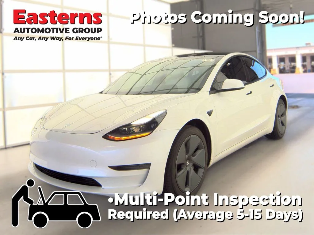 Used 2021 White Tesla Standard Range Plus image 1